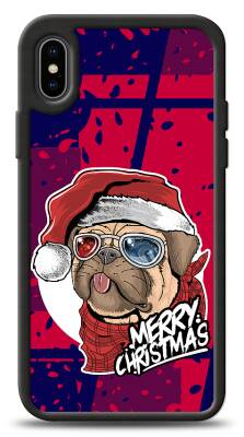 Dafoni Art iPhone XS Christmas Pug Kılıf - 1