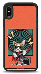 Dafoni Art iPhone XS Guitarist Cat Kılıf - 1