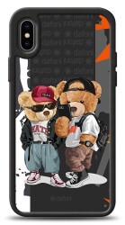 Dafoni Art iPhone XS Icon Couple Teddy Kılıf - 1