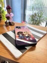 Dafoni Art iPhone XS Max Cool Couple Teddy Kılıf - 4