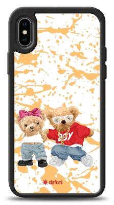 Dafoni Art iPhone XS Max Style Couple Teddy Kılıf - 1