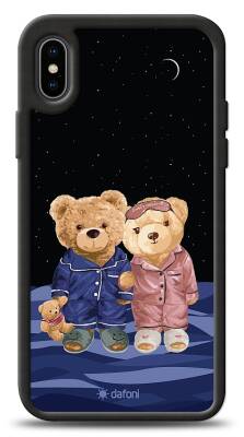 Dafoni Art iPhone XS Max Under The Stars Teddy Bears Kılıf - 1