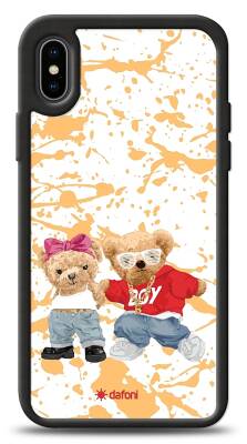 Dafoni Art iPhone XS Style Couple Teddy Kılıf - 1