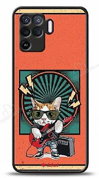 Dafoni Art Oppo Reno5 Lite Guitarist Cat Kılıf - 1