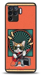 Dafoni Art Oppo Reno5 Lite Guitarist Cat Kılıf - 1