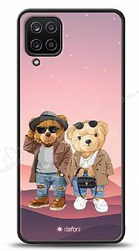 Dafoni Art Samsung Galaxy A12 Cool Couple Teddy Kılıf - 1