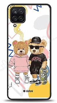 Dafoni Art Samsung Galaxy A12 Fun Couple Teddy Kılıf - 1