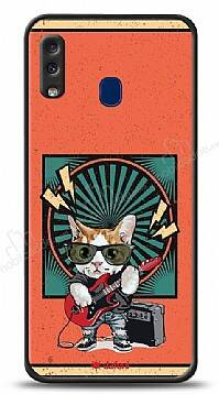 Dafoni Art Samsung Galaxy A20 / A30 Guitarist Cat Kılıf - 1