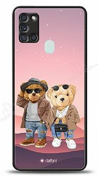 Dafoni Art Samsung Galaxy A21s Cool Couple Teddy Kılıf - 1