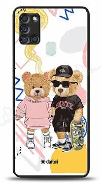 Dafoni Art Samsung Galaxy A21s Fun Couple Teddy Kılıf - 1