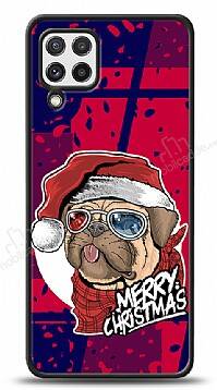 Dafoni Art Samsung Galaxy A22 4G Christmas Pug Kılıf - 1