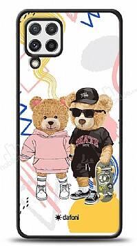 Dafoni Art Samsung Galaxy A22 4G Fun Couple Teddy Kılıf - 1