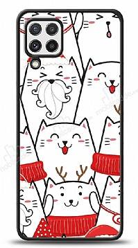 Dafoni Art Samsung Galaxy A22 4G New Year Cats Kılıf - 1