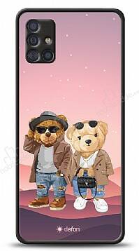 Dafoni Art Samsung Galaxy A51 Cool Couple Teddy Kılıf - 1