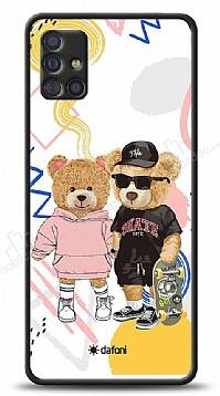 Dafoni Art Samsung Galaxy A51 Fun Couple Teddy Kılıf - 1