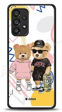 Dafoni Art Samsung Galaxy A53 5G Fun Couple Teddy Kılıf - 1