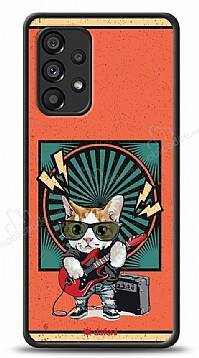 Dafoni Art Samsung Galaxy A53 5G Guitarist Cat Kılıf - 1