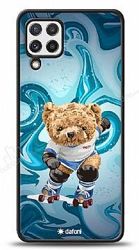 Dafoni Art Samsung Galaxy M22 Skating Teddy Bear Kılıf - 1