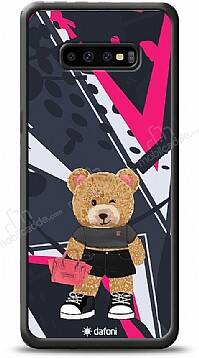 Dafoni Art Samsung Galaxy S10 Plus Rock And Roll Teddy Bear Kılıf - 1