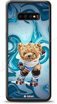 Dafoni Art Samsung Galaxy S10 Plus Skating Teddy Bear Kılıf - 1