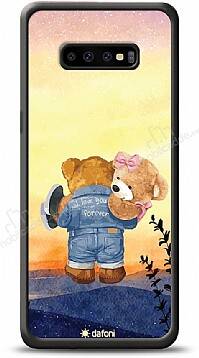 Dafoni Art Samsung Galaxy S10 Plus Sunset Teddy Bears Kılıf - 1