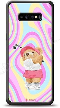 Dafoni Art Samsung Galaxy S10 Plus Tennis Girl Bear Kılıf - 1