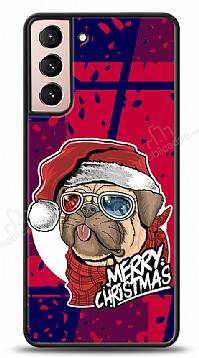 Dafoni Art Samsung Galaxy S21 Christmas Pug Kılıf - 1