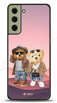 Dafoni Art Samsung Galaxy S21 FE 5G Cool Couple Teddy Kılıf - 1