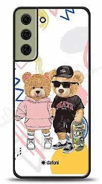 Dafoni Art Samsung Galaxy S21 FE 5G Fun Couple Teddy Kılıf - 1