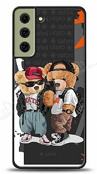 Dafoni Art Samsung Galaxy S21 FE 5G Icon Couple Teddy Kılıf - 1