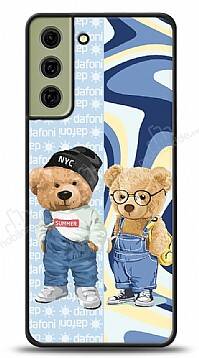 Dafoni Art Samsung Galaxy S21 FE 5G Summer Couple Teddy Kılıf - 1