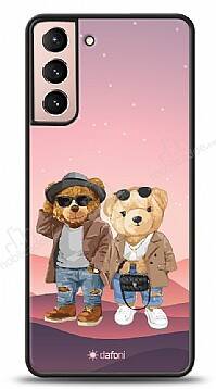 Dafoni Art Samsung Galaxy S21 Plus Cool Couple Teddy Kılıf - 1