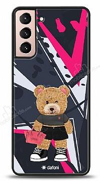 Dafoni Art Samsung Galaxy S21 Rock And Roll Teddy Bear Kılıf - 1