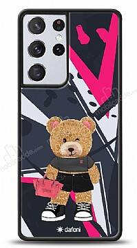 Dafoni Art Samsung Galaxy S21 Ultra Rock And Roll Teddy Bear Kılıf - 1