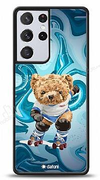 Dafoni Art Samsung Galaxy S21 Ultra Skating Teddy Bear Kılıf - 1