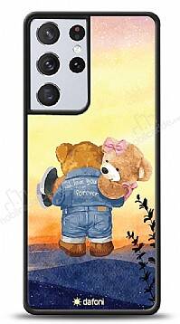 Dafoni Art Samsung Galaxy S21 Ultra Sunset Teddy Bears Kılıf - 1