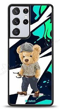 Dafoni Art Samsung Galaxy S21 Ultra Thoughtful Teddy Bear Kılıf - 1