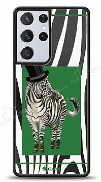 Dafoni Art Samsung Galaxy S21 Ultra Zebra Pattern Kılıf - 1