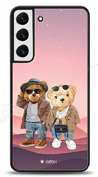 Dafoni Art Samsung Galaxy S22 5G Cool Couple Teddy Kılıf - 1