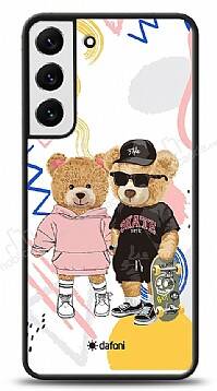 Dafoni Art Samsung Galaxy S22 Plus 5G Fun Couple Teddy Kılıf - 1