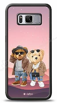 Dafoni Art Samsung Galaxy S8 Cool Couple Teddy Kılıf - 1