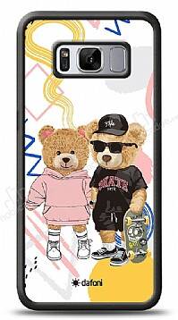 Dafoni Art Samsung Galaxy S8 Plus Fun Couple Teddy Kılıf - 1