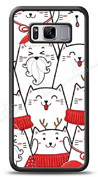 Dafoni Art Samsung Galaxy S8 Plus New Year Cats Kılıf - 1