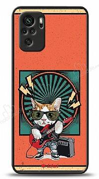 Dafoni Art Xiaomi Redmi Note 10 Guitarist Cat Kılıf - 1