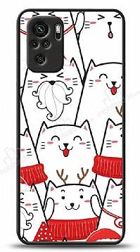 Dafoni Art Xiaomi Redmi Note 10 New Year Cats Kılıf - 1