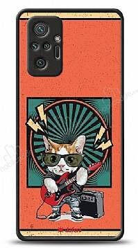 Dafoni Art Xiaomi Redmi Note 10 Pro Guitarist Cat Kılıf - 1