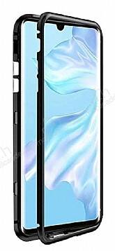 Dafoni Glass Guard Huawei P30 Metal Kenarlı Cam Siyah Kılıf - 1