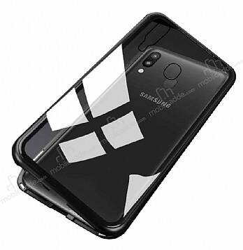 Dafoni Glass Guard Samsung Galaxy A20 / A30 Metal Kenarlı Cam Siyah Kılıf - 1