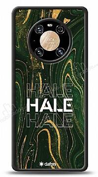 Dafoni Glossy Huawei Mate 40 Pro Kişiye Özel Simli Yeşil Mermer Kılıf - 1