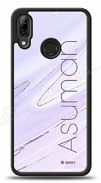 Dafoni Glossy Huawei P20 Lite Kişiye Özel İsimli Simli Mor Mermer Kılıf - 1